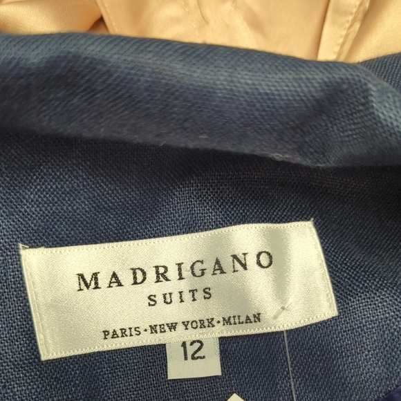 01567 Madrigano Linen Blazer Blue Size 12 preppy Business casual nautical spring - Picture 5 of 7